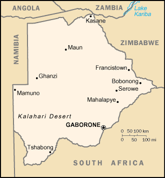 Map of Botswana