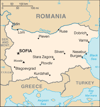 Map of Bulgaria