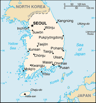 Map of South Korea