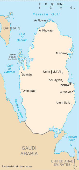 Map of Qatar